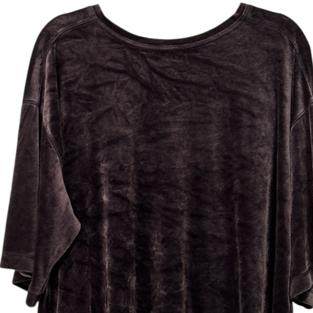 Free People We The Free Valerie Velour Scoop Back Velvet Tee Small Purple - Picture 4 of 9